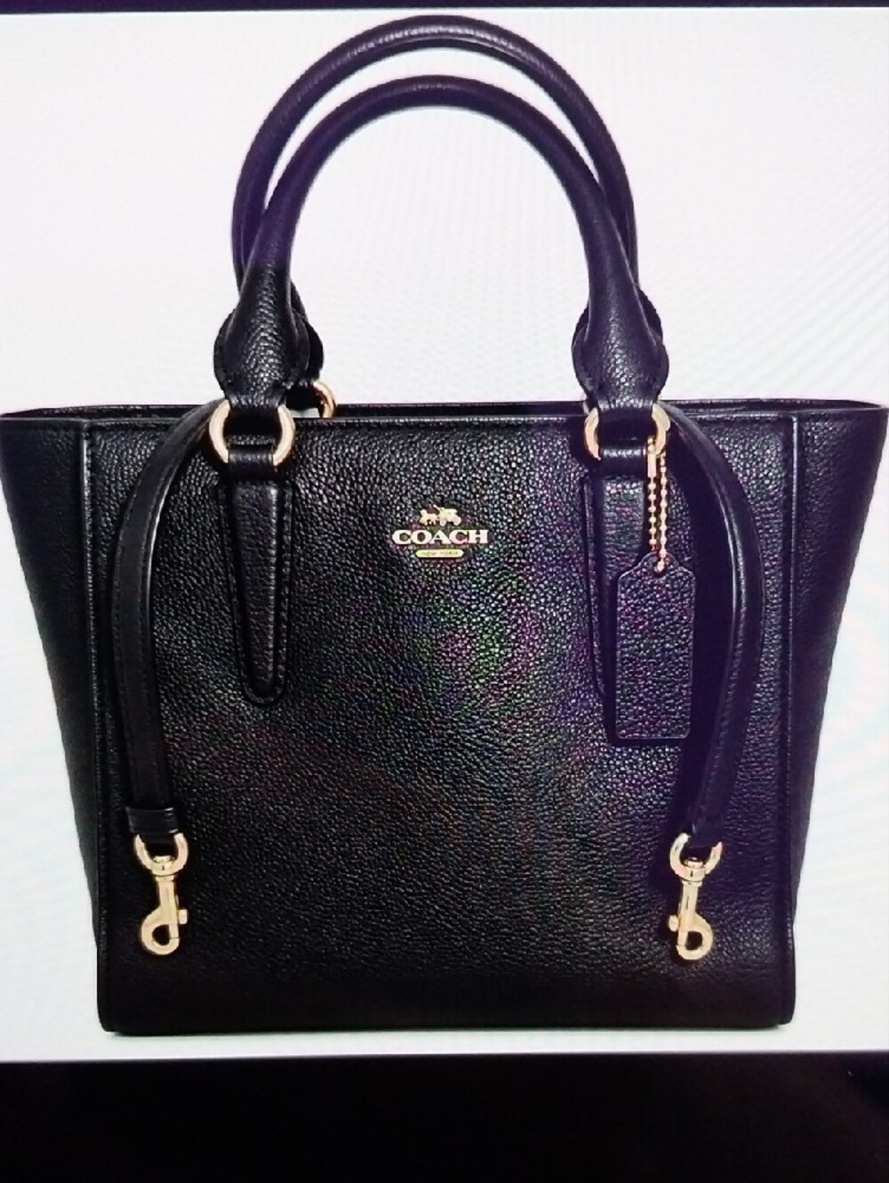 Coach Black Pebbled Leather Satchel/Top-Handle Bag